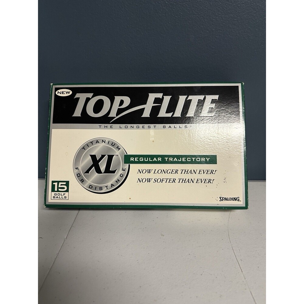 Top Flite XL Titanium Regular Trajectory 15 Golf Balls NEW Vintage Spalding